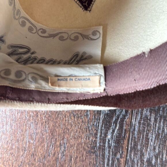 Vintage Anita Pineault wool hat women’s cream and brown bucket hat movie prop Ha - Picture 6 of 7